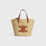 Céline - Classic Panier petit modèle Souple Raphia et veau