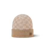 Bonnet et Écharpe Néo Petit Damier Beige