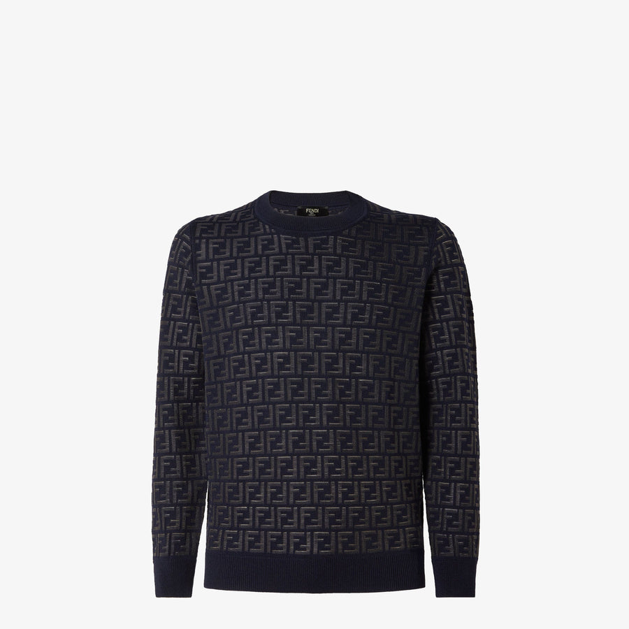 Pull en laine et nylon FF bleu