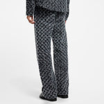 Pantalon droit à Monogram floqué en denim
