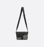 Sac Messenger à rabat Saddle Small Noir et Beige