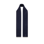Bonnet et Écharpe Néo Petit Damier Bleu Marine