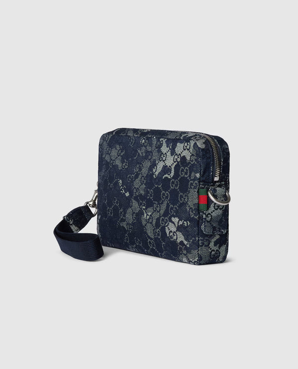 Sac à bandoulière en denim GG petit format