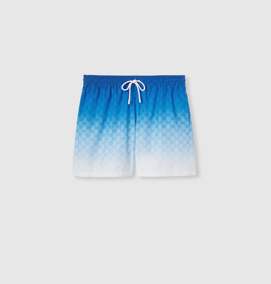 Short de bain en popeline technique à imprimé
