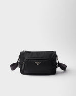 Sac de taille moyenne porté épaule en Re-Nylon et cuir Saffiano