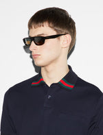Polo en coton avec bande Web