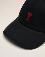 Casquette Noire Broderie Ami De Coeur En Coton