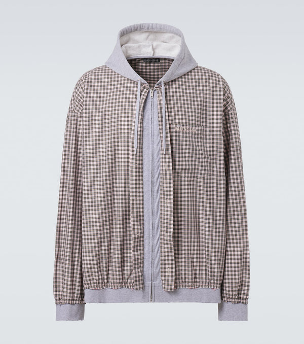 Veste en coton à carreaux