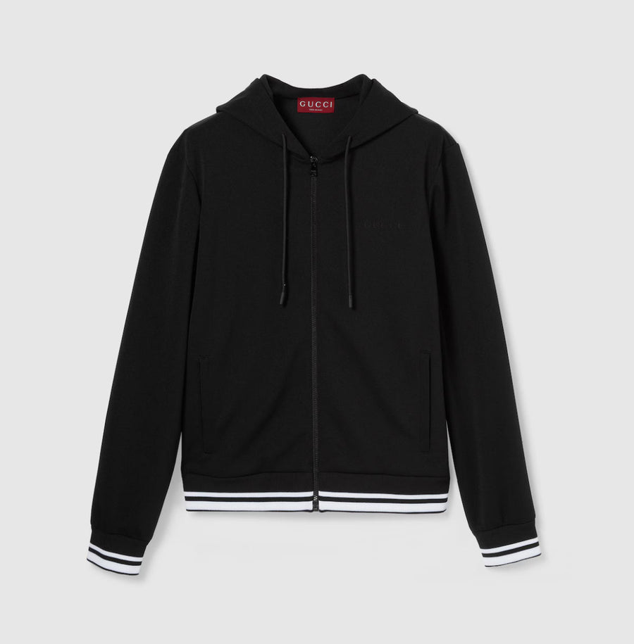 Veste zippée à capuche en jersey