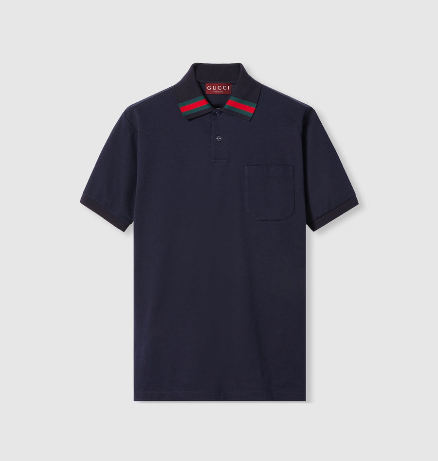 Polo en coton avec bande Web