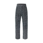 Pantalon droit à Monogram floqué en denim