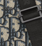 Pochette zippée à bandoulière Toile jacquard Dior Oblique noir