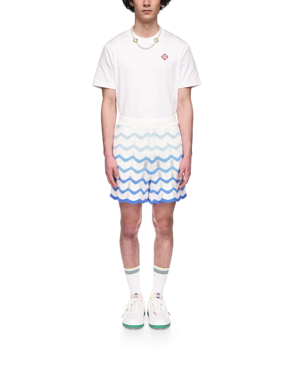 Wavy Gradient Crochet Shorts