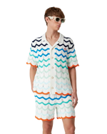Gradient Wave Crochet Shirt