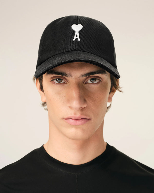Casquette Noire Empiècement Feutré Ami De Coeur en Coton
