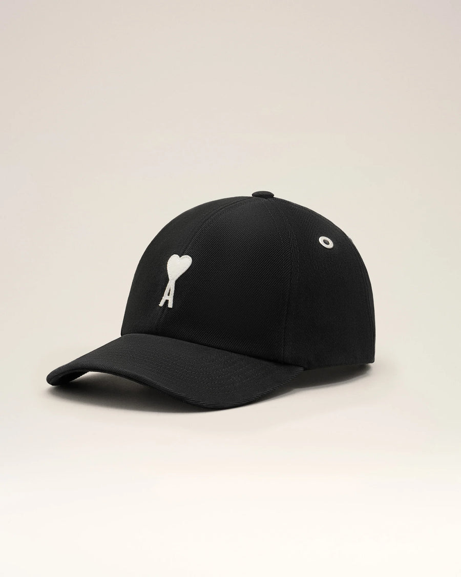 Casquette Noire Empiècement Feutré Ami De Coeur en Coton