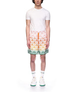 Gradient Heart Monogram Silk Shorts
