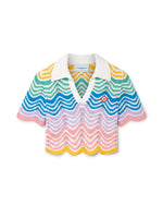 Gradient Wave Crochet Top