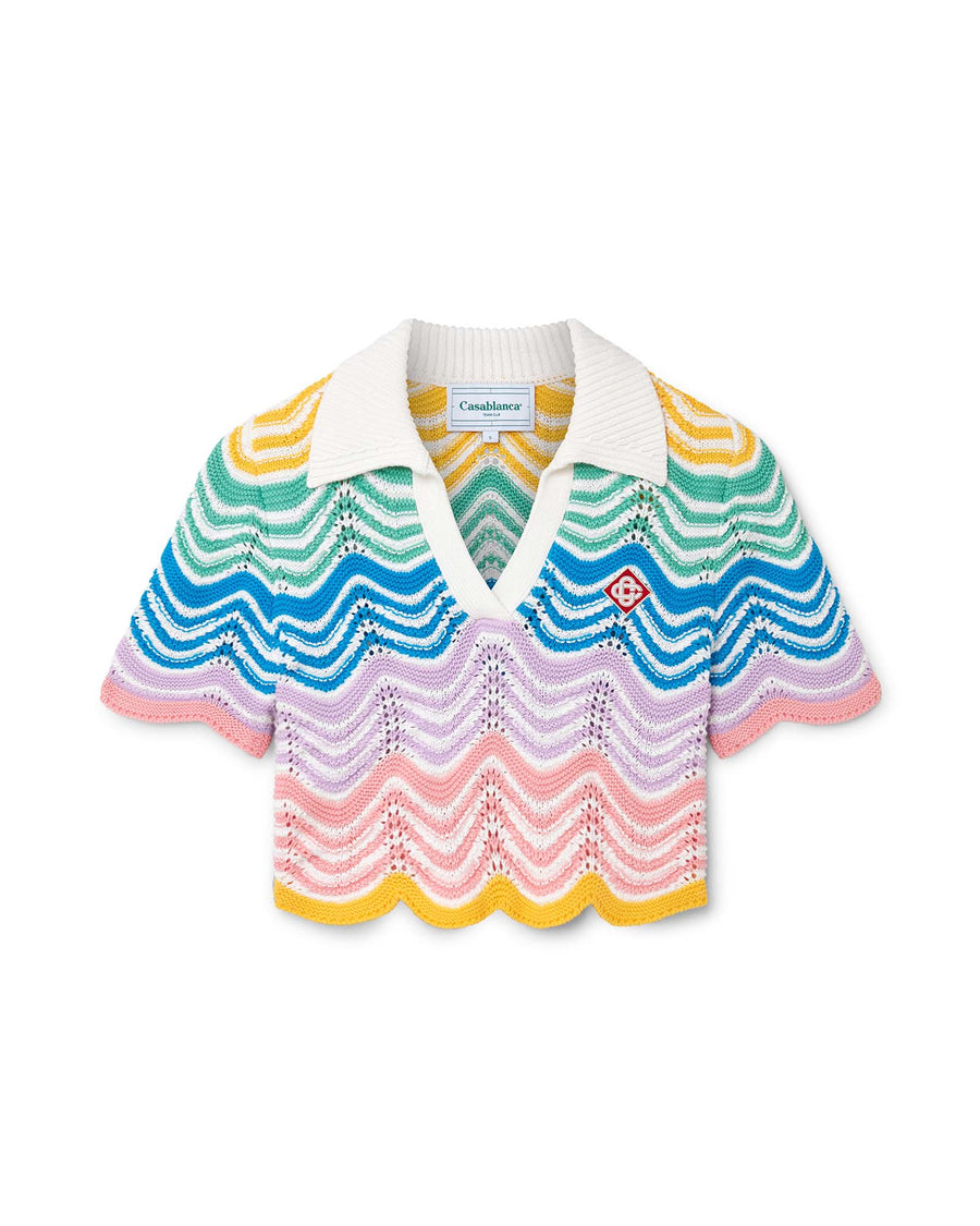 Gradient Wave Crochet Top