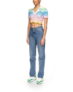 Gradient Wave Crochet Top